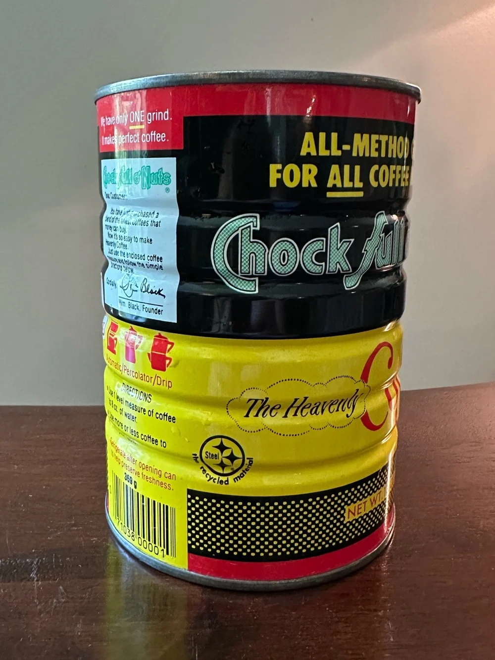 Vintage coffee can • aluminum • metal • Chock full o’ nuts Coffee
